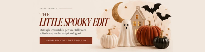 Fantasmino in ceramica, casetta Halloween luminosa e piccole decorazioni spooky per arredare casa con dettagli delicati e originali.