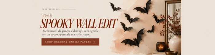 Fantasmino in ceramica, casetta Halloween luminosa e piccole decorazioni spooky per arredare casa con dettagli delicati e originali.